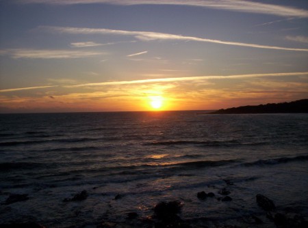 La baie de Cayola à la tombée de la nuit